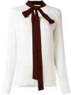 Marni Contrast Pussy Bow Blouse - White