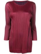 Pleats Please By Issey Miyake Oversized Pleated Top - Red
