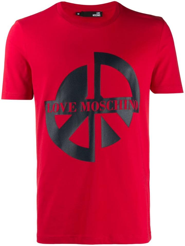 Love Moschino Printed Piece Sign Logo T-shirt - Red