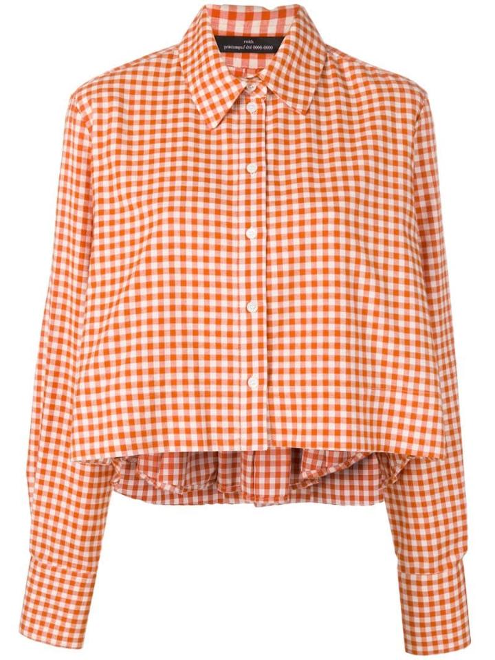 Rokh Checked Back Pleat Shirt - Orange