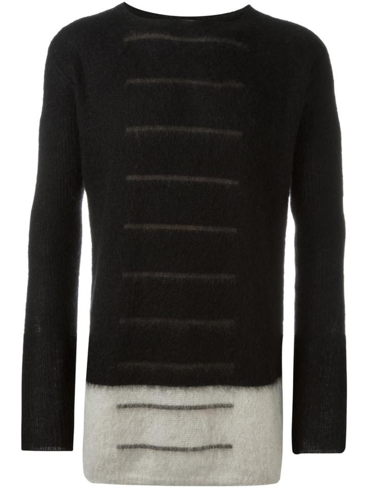 Rick Owens Colour Block Long Length Jumper, Men's, Black, Polyamide/mohair/wool