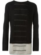 Rick Owens Colour Block Long Length Jumper, Men's, Black, Polyamide/mohair/wool