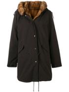 Liska Hooded Zip-up Coat - Black