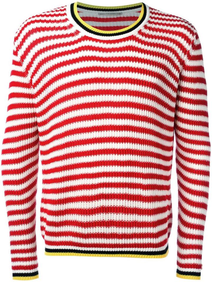 Ermanno Scervino Striped Jumper, Men's, Size: 50, Red, Cotton