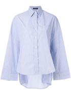 R13 Oversized Pinstripe Shirt - Blue