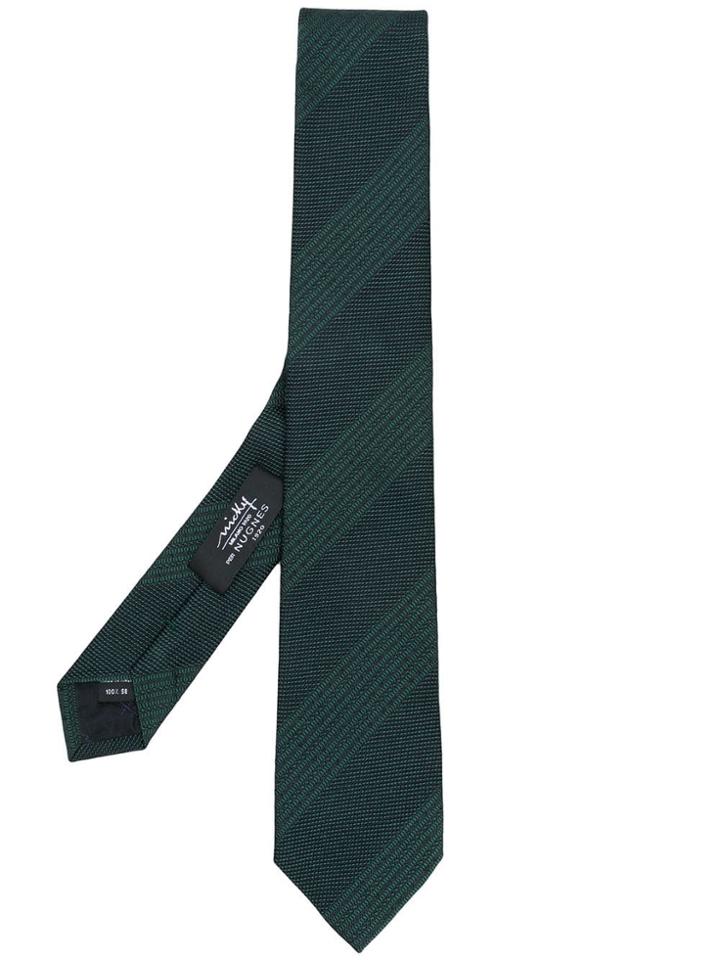 Nicky Diagonal Stripes Tie - Green