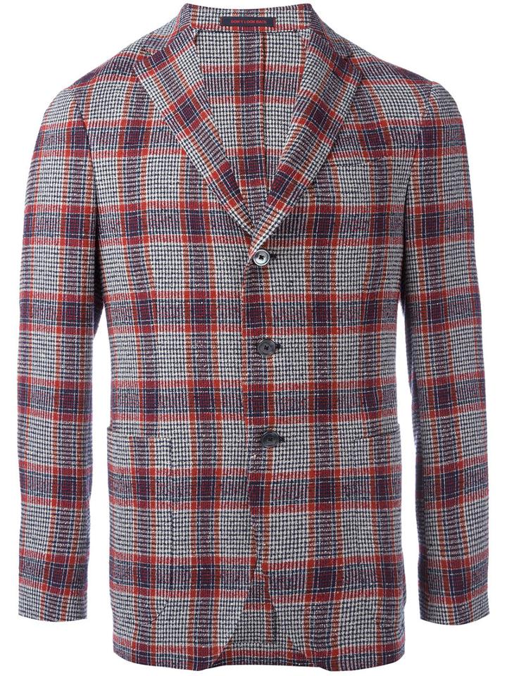 The Gigi Plaid Blazer, Men's, Size: 48, Black, Cotton/polyamide/viscose/linen/flax