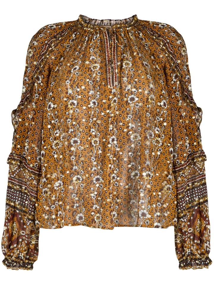 Ulla Johnson Floral Print Blouse - Orange