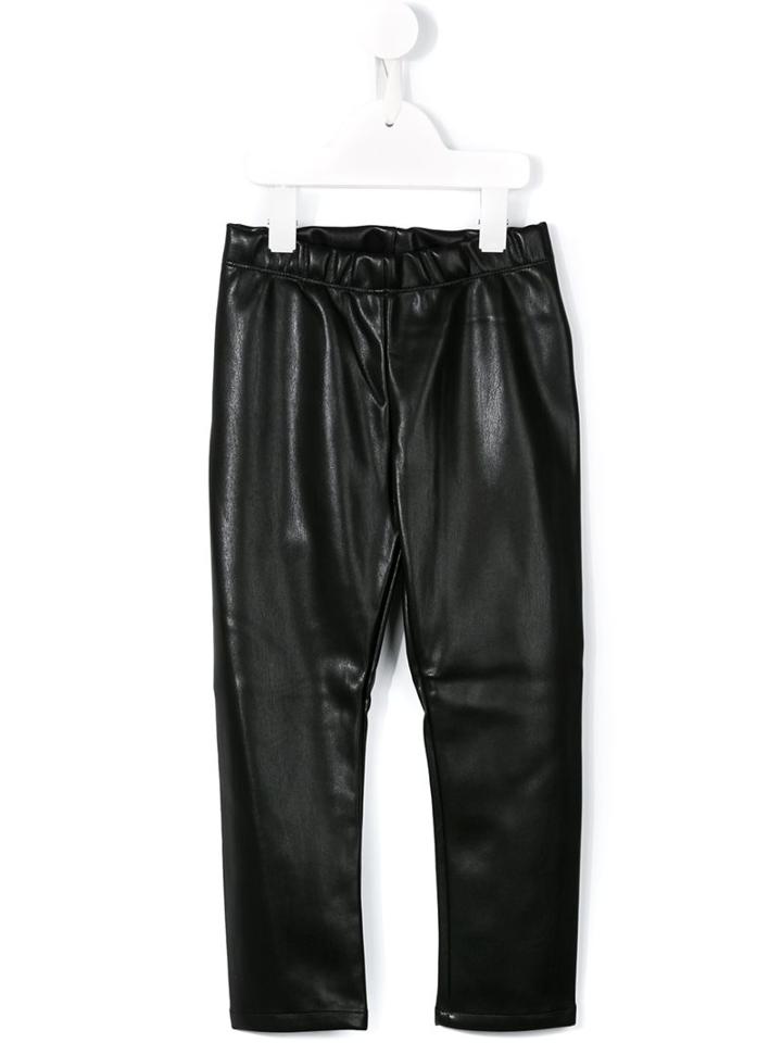 Simonetta Leather Effect Trousers, Girl's, Size: 12 Yrs, Black