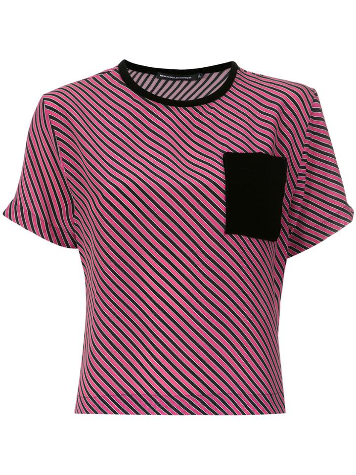 Reinaldo Lourenço Striped Cropped Top - Pink & Purple