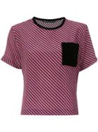 Reinaldo Lourenço Striped Cropped Top - Pink & Purple