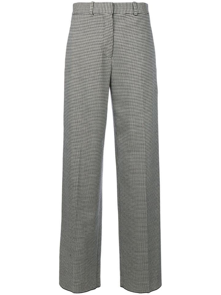 Victoria Beckham Houndstooth Pattern Wide-leg Trousers - Black