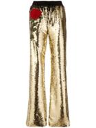 Victoria Beckham Houndstooth Pattern Wide-leg Trousers - Black