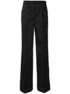 Dolce & Gabbana Jacquard Wide-lg Trousers - Black