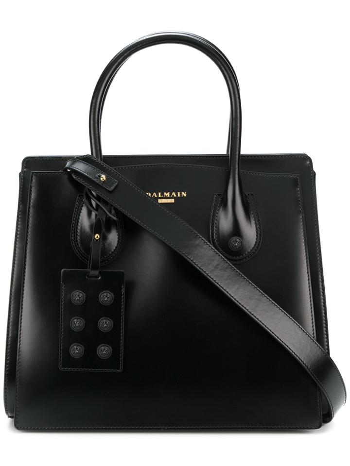 Balmain Top Handle Tote - Black