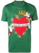Dolce & Gabbana Printed Crew Neck T-shirt - Green