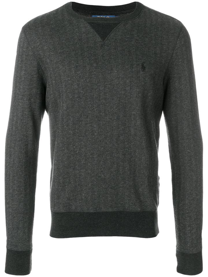Polo Ralph Lauren Stripe Crew Neck Jumper - Grey