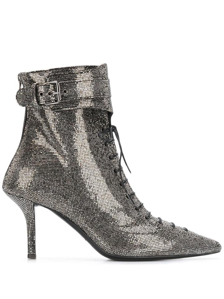 Philosophy Di Lorenzo Serafini Rhinestone Lace-up Boots - Silver