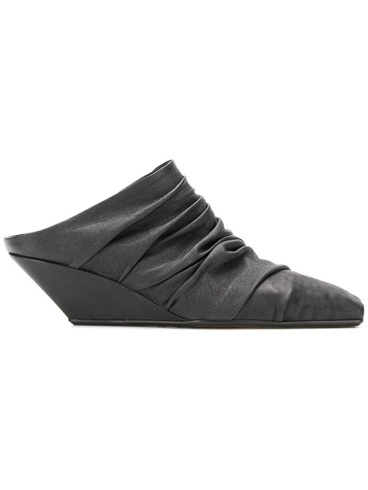 Rick Owens Ruche-styled Mules - Black