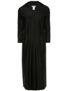 Yohji Yamamoto Asymmetrical Neckline Midi Dress - Black