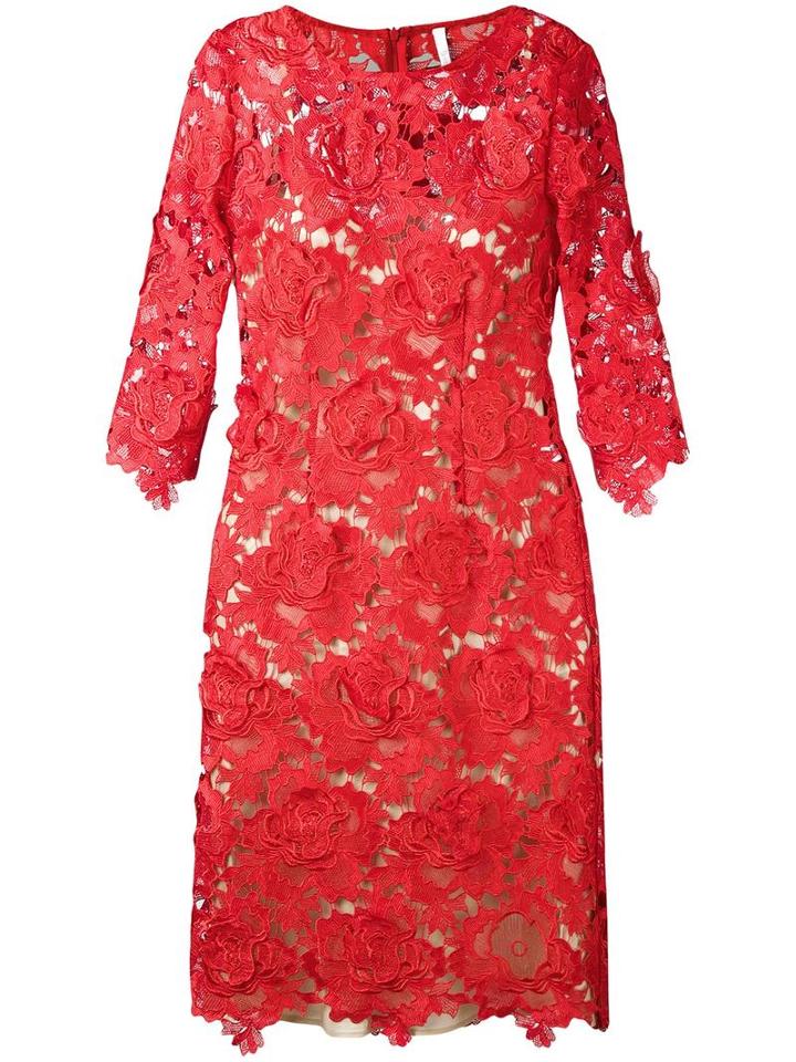 Alcoolique Lace Overlay Dress, Women's, Size: 38, Red, Polyamide/polyester