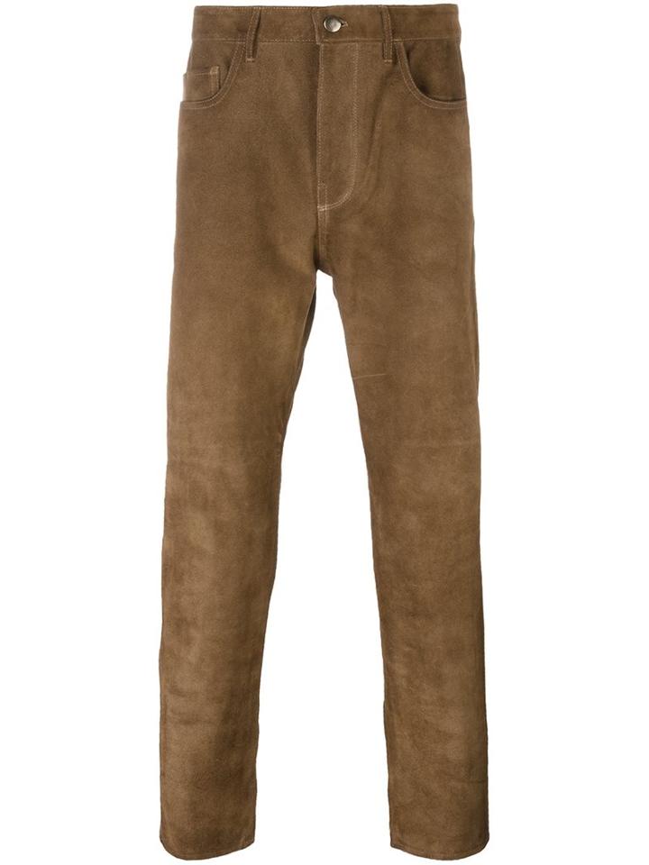 Golden Goose Deluxe Brand Suede Trousers, Men's, Size: 32, Brown, Cotton/calf Suede