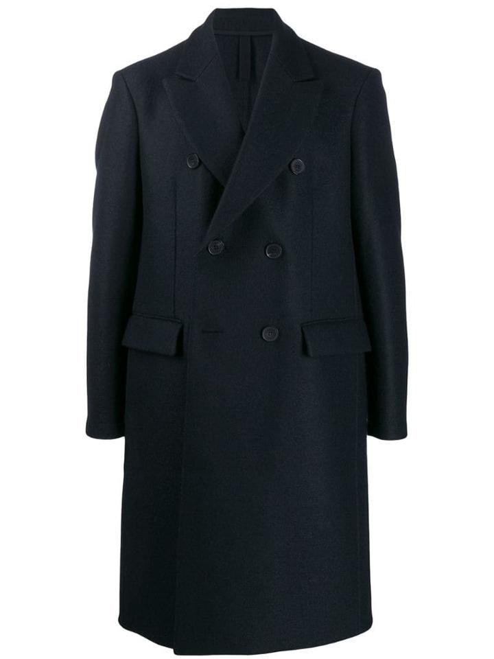 Harris Wharf London Double-breasted Midi Coat - Blue