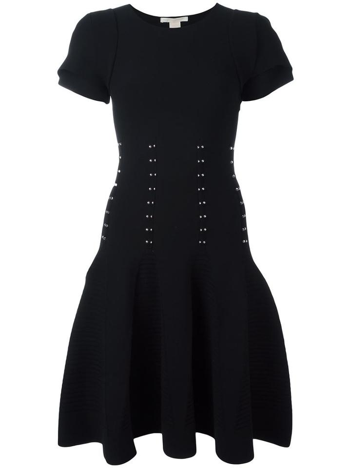 Antonio Berardi Studded Short Sleeve Dress, Women's, Size: 44, Black, Rayon/polyester