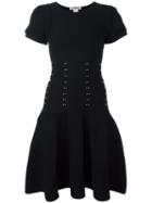 Antonio Berardi Studded Short Sleeve Dress, Women's, Size: 44, Black, Rayon/polyester