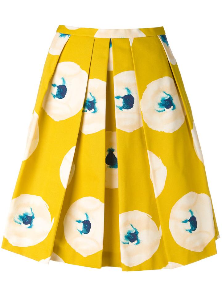 Eggs - Floral Print Skirt - Women - Cotton/acetate/viscose - 40, Yellow/orange, Cotton/acetate/viscose