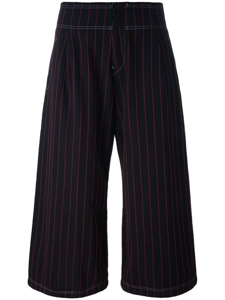 Y's By Yohji Yamamoto Vintage Striped Culottes - Black