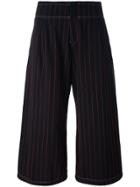 Y's By Yohji Yamamoto Vintage Striped Culottes - Black