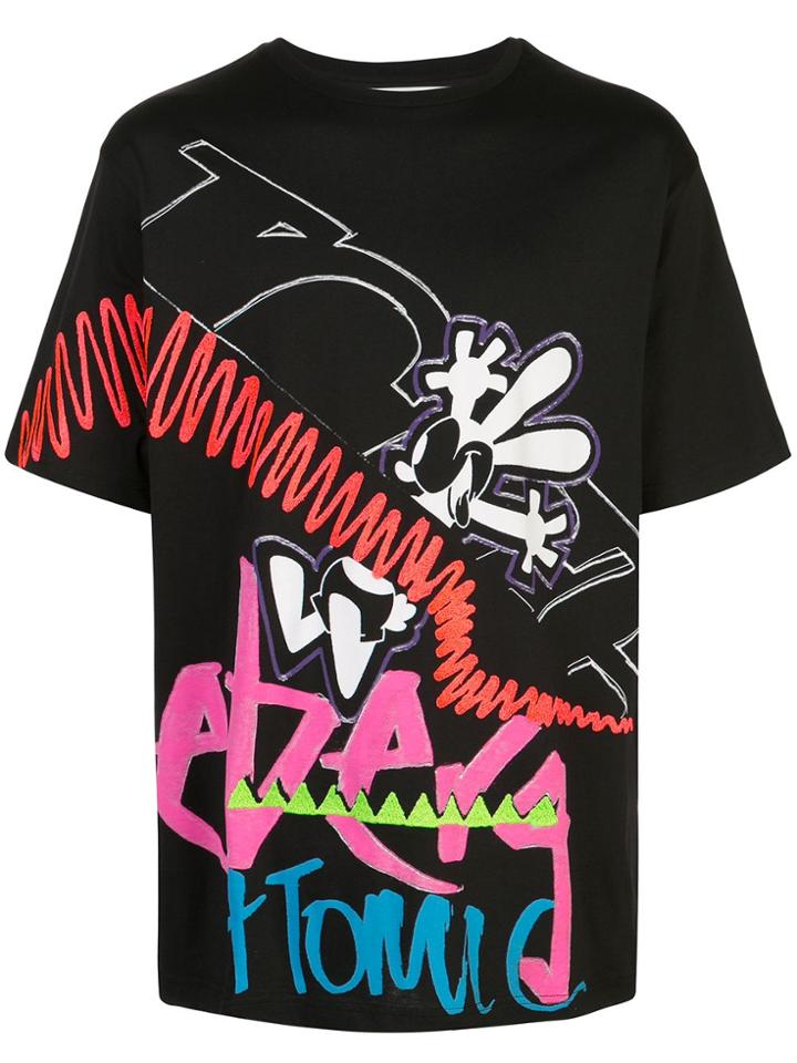 Iceberg Graffiti Print T-shirt - Black