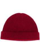 N.peal Ribbed Knit Hat - Red