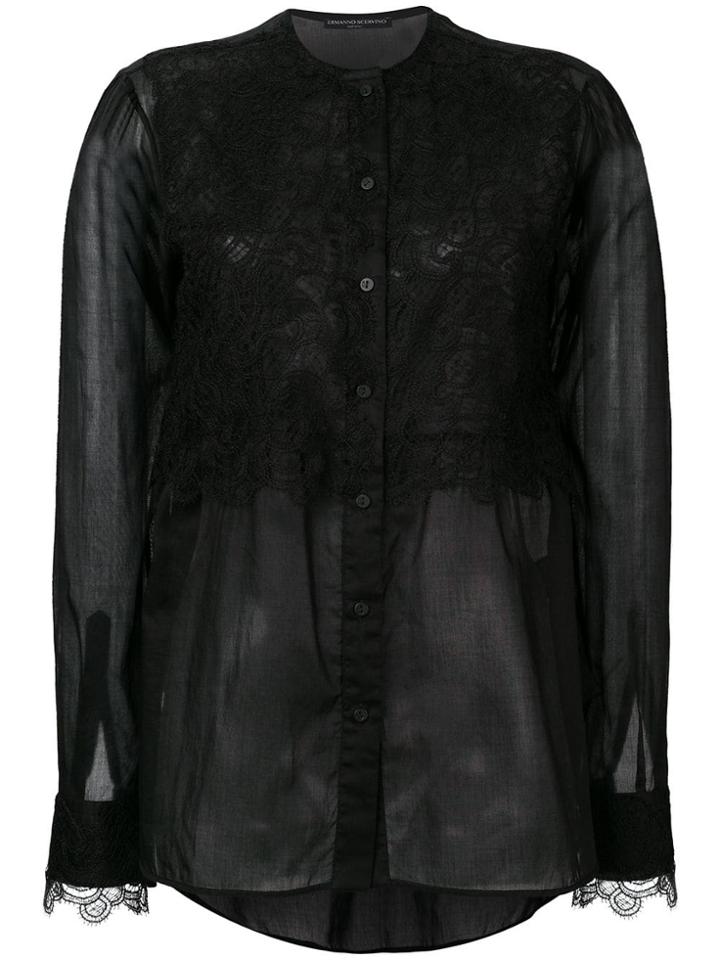 Ermanno Scervino Lace Panel Blouse - Black