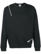 Les Hommes Urban Zipped Detail Sweatshirt - Black
