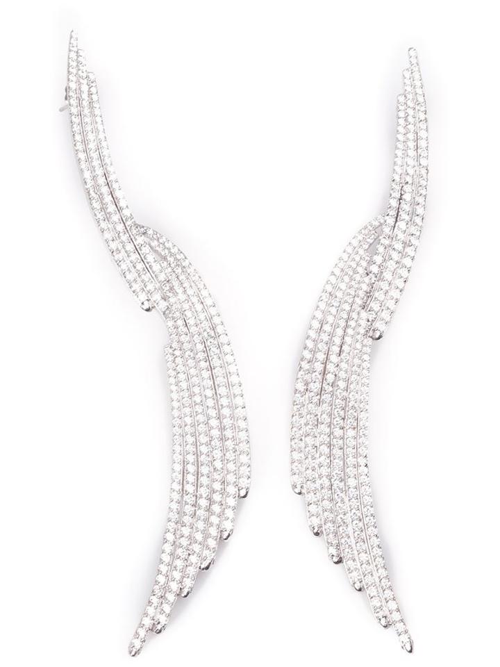 Joanna Laura Constantine Long Earrings, Women's, Metallic, Brass/swarovski Crystal