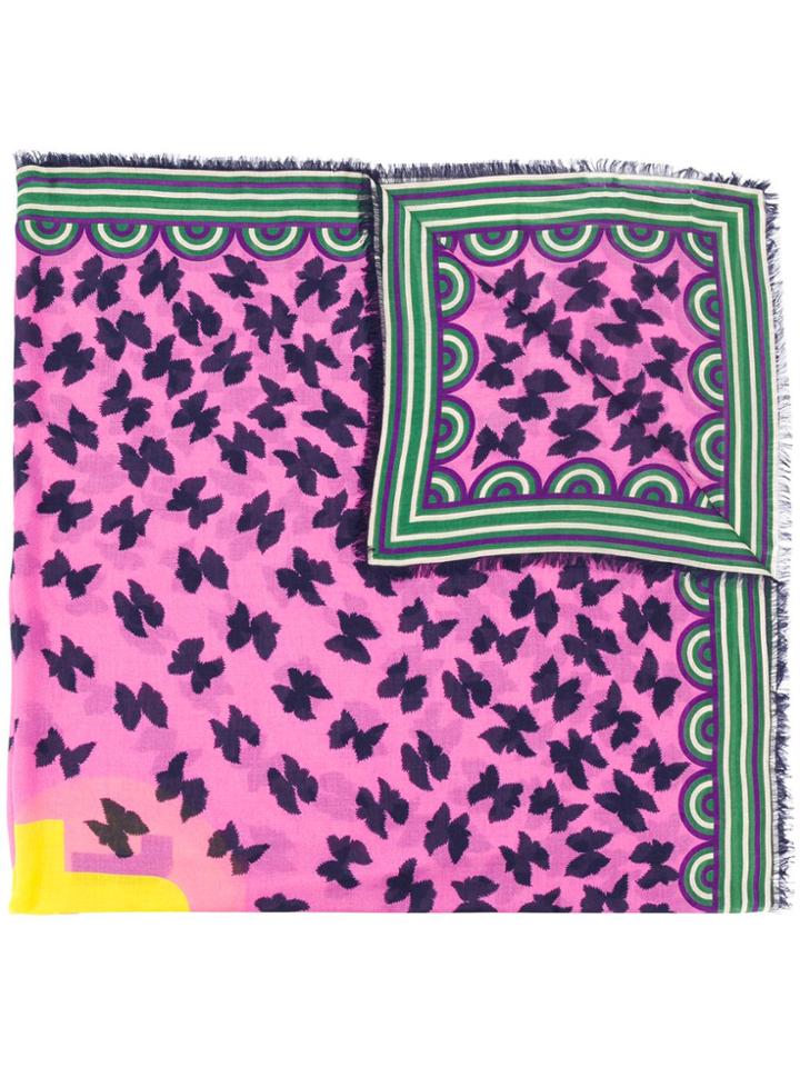 La Doublej Square Printed Scarf - Pink
