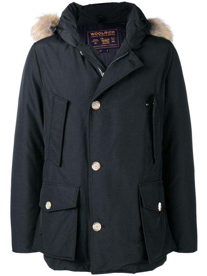 Woolrich Coyote Fur Hooded Jacket - Blue