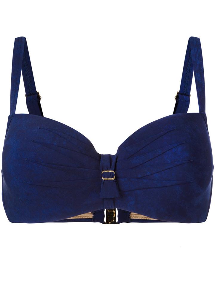 Marlies Dekkers - Puritsu Plunge Bikini Top D-size + - Women - Polyamide/polyester/spandex/elastane - 80e, Blue, Polyamide/polyester/spandex/elastane