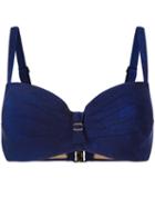 Marlies Dekkers - Puritsu Plunge Bikini Top D-size + - Women - Polyamide/polyester/spandex/elastane - 80e, Blue, Polyamide/polyester/spandex/elastane