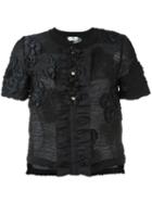 Fendi Floral Cloqué Top, Women's, Size: 38, Black, Silk/cotton/polyamide/virgin Wool