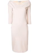 Blumarine Off-shoulder Fitted Dress - Nude & Neutrals