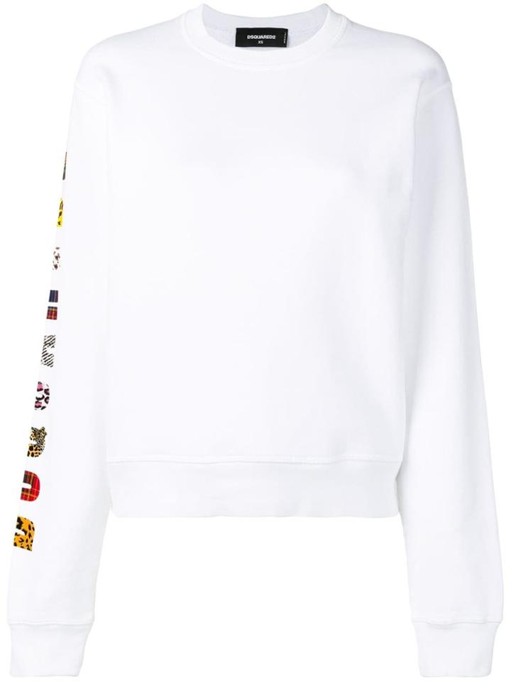 Dsquared2 Logo Sleeve Sweatshirt - White