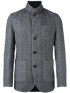 Brunello Cucinelli Buttoned Jacket, Men's, Size: 54, Blue, Cashmere/wool