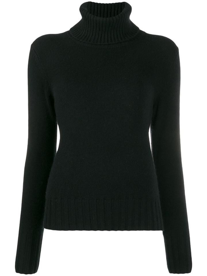 N.peal Chunky Roll Neck Jumper - Black