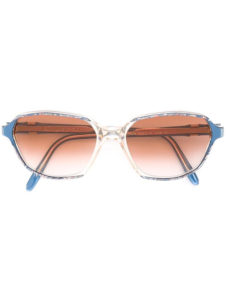 Yves Saint Laurent Vintage Printed Rectangular Frame Sunglasses, Women's, Blue