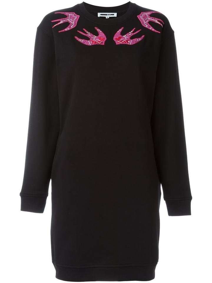 Mcq Alexander Mcqueen Embroidered Swallow Sweatshirt Dress