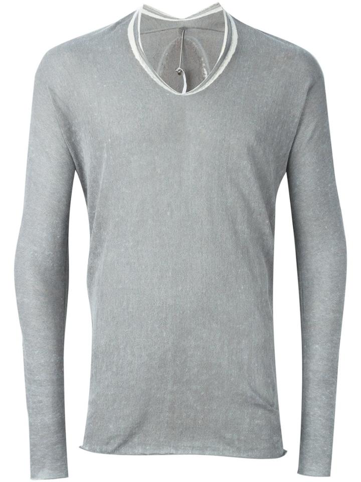 Label Under Construction Printed Arched Sweater - Grey