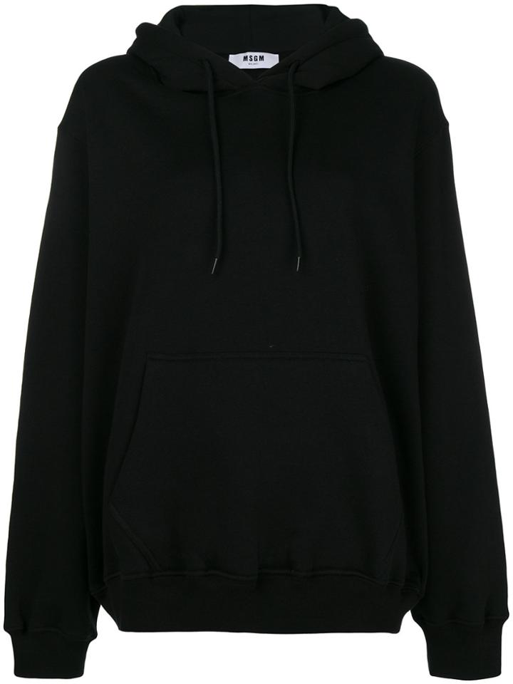 Msgm Logo Print Hoodie - Black
